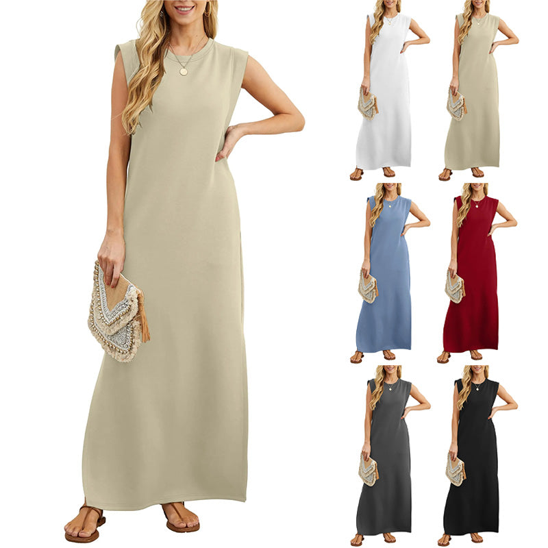 Emma | Faltenfreies, fließendes langes Kleid