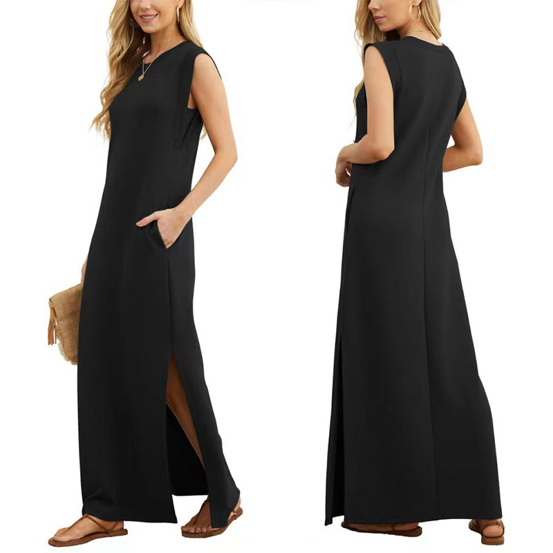 Emma | Faltenfreies, fließendes langes Kleid